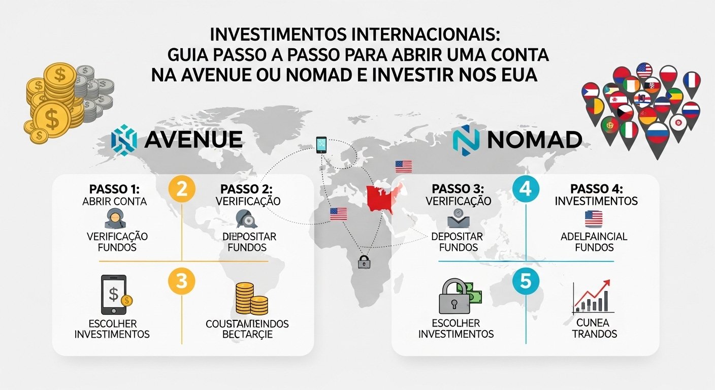 Investimentos Internacionais: Passo a Passo para Abrir Conta na Avenue ou Nomad e Investir nos EUA